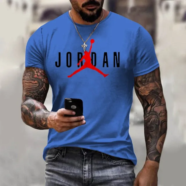 Summer New 3d Printing Men's Fashion Round Neck T-shirt Street Hip-hop Basketball Casual Breathable Sports Plus Size Shirt