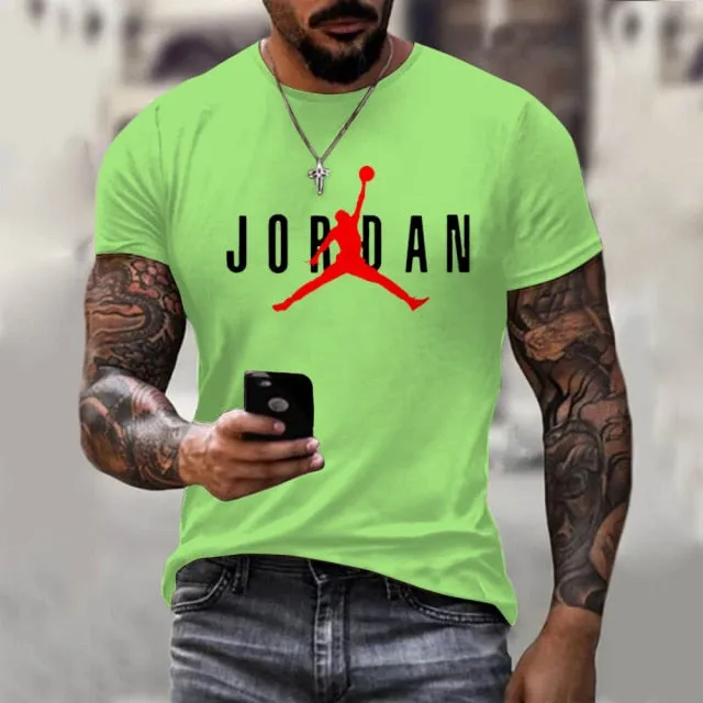 Summer New 3d Printing Men's Fashion Round Neck T-shirt Street Hip-hop Basketball Casual Breathable Sports Plus Size Shirt