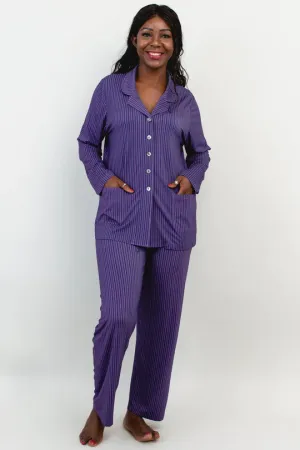 Sweet Top, Violet Stripes, Bamboo