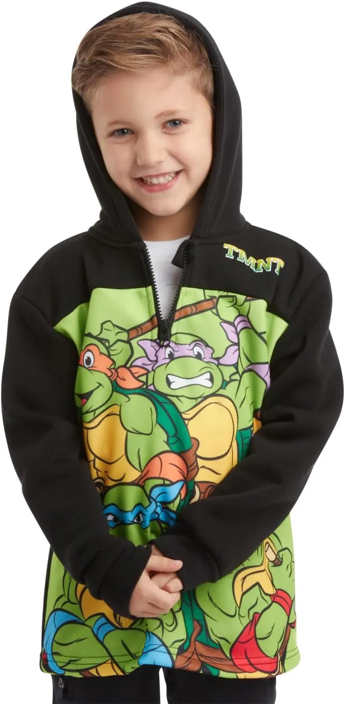 Teenage Mutant Ninja Turtles Boys' Sweatshirt  1/4 Zip Fleece Hoodie Sweatshirt - TMNT Pullover Sweatshirt for Boys (2T-16)