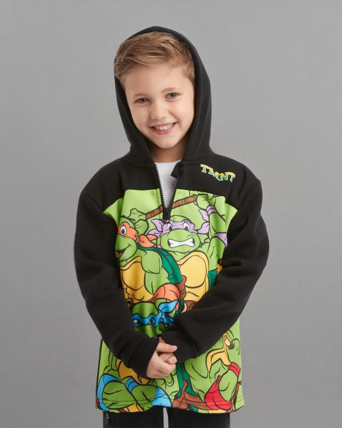 Teenage Mutant Ninja Turtles Boys' Sweatshirt  1/4 Zip Fleece Hoodie Sweatshirt - TMNT Pullover Sweatshirt for Boys (2T-16)
