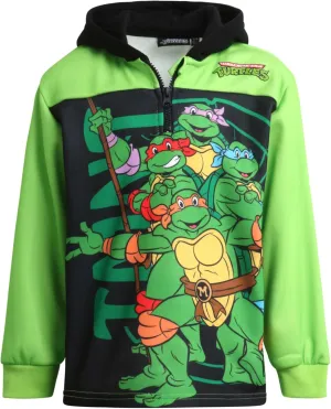 Teenage Mutant Ninja Turtles Boys' Sweatshirt  1/4 Zip Fleece Hoodie Sweatshirt - TMNT Pullover Sweatshirt for Boys (2T-16)