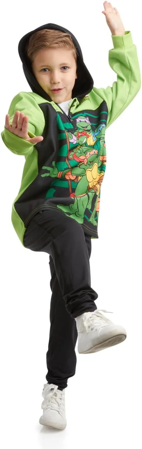 Teenage Mutant Ninja Turtles Boys' Sweatshirt  1/4 Zip Fleece Hoodie Sweatshirt - TMNT Pullover Sweatshirt for Boys (2T-16)
