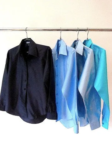 Thai Silk Button Down Shirt Navy