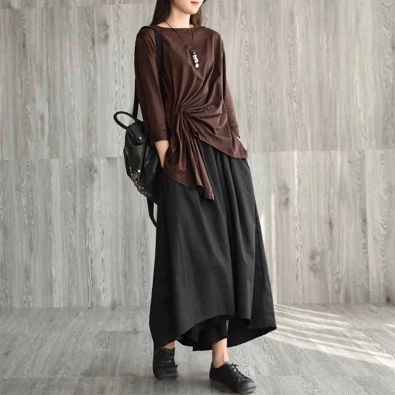 Women Summer Cotton Tops Women Summer T-shirts Long Sleeves Tops