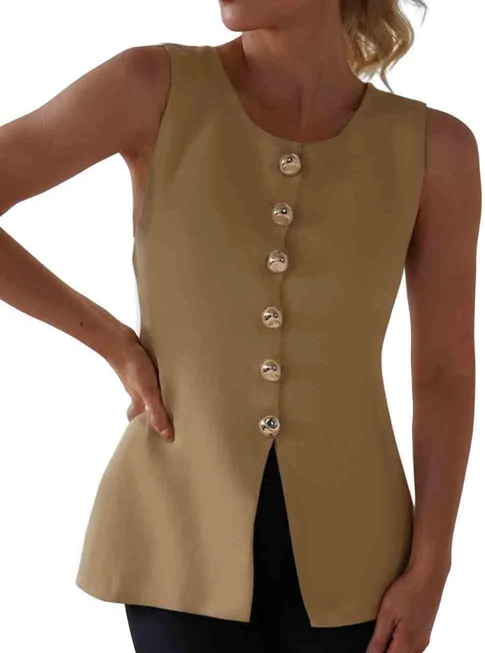 Womens Sweater Vest Button Down Sleeveless Cardigan Sweater 2025 Summer Trendy Casual Knit Tops