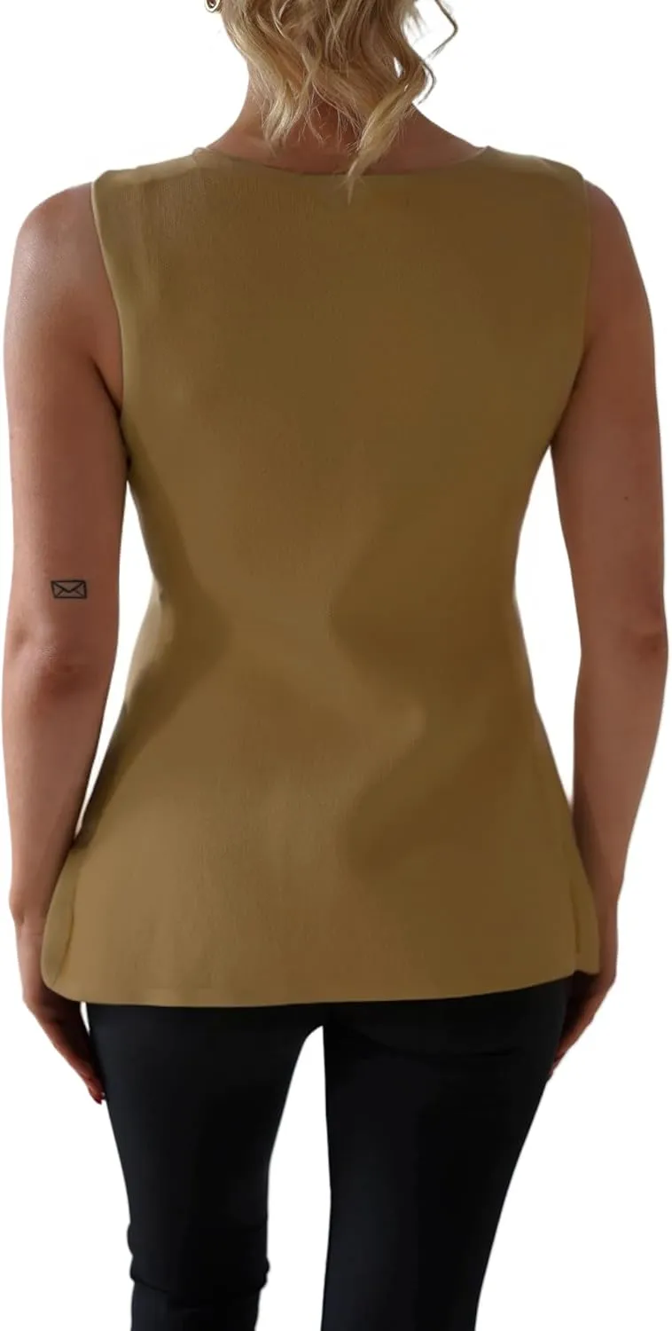 Womens Sweater Vest Button Down Sleeveless Cardigan Sweater 2025 Summer Trendy Casual Knit Tops