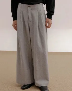 Zhou Buttoned Flowy Office Trousers
