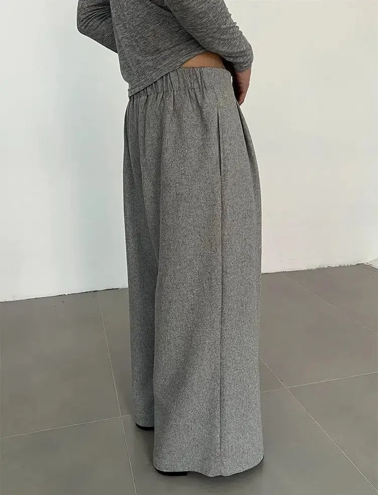 Zhou Buttoned Flowy Office Trousers