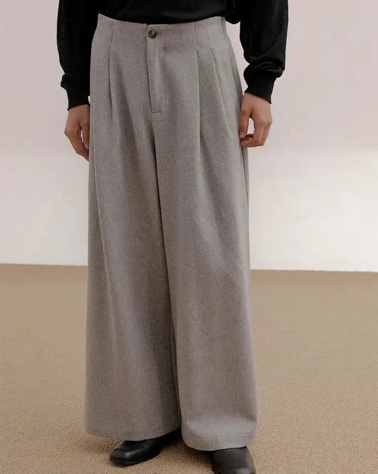 Zhou Buttoned Flowy Office Trousers